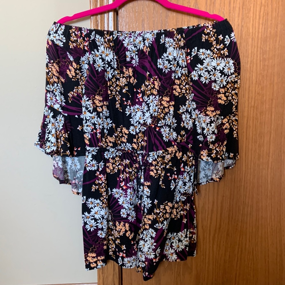 Express off the shoulder floral romper